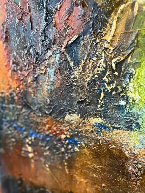 Detail of paint surface, Below the First Light