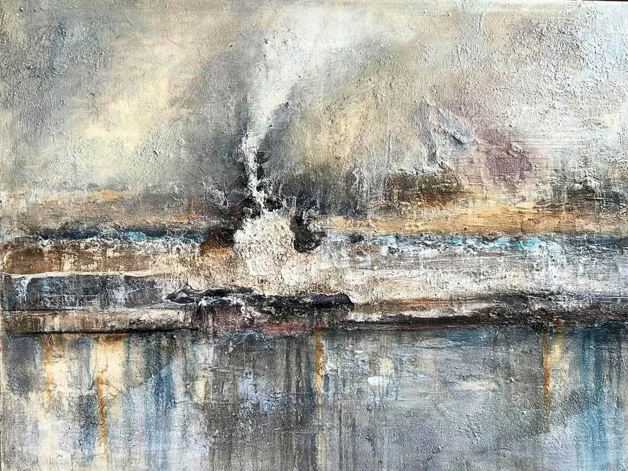 Between Sky and Silence, painting by Olga Takeda