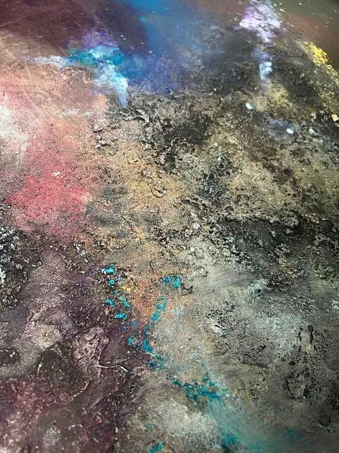 Detail of paint surface, Through Silence into Light