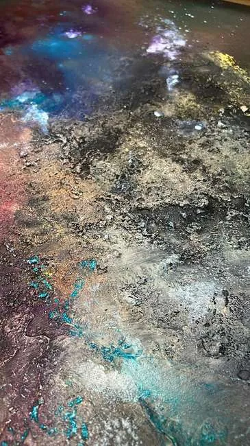 Detail of paint surface, Through Silence into Light